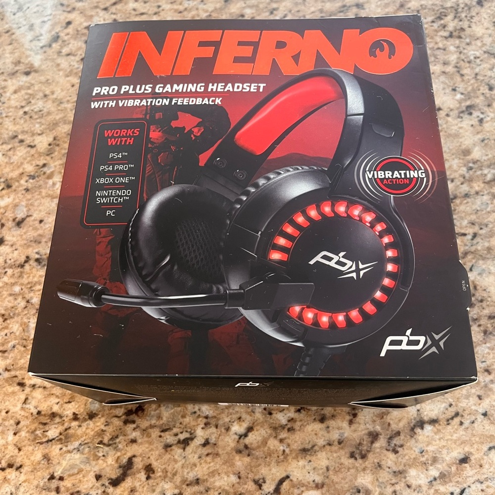 Inferno Pro Plus Over-Ear Gaming Headset - Black and Red